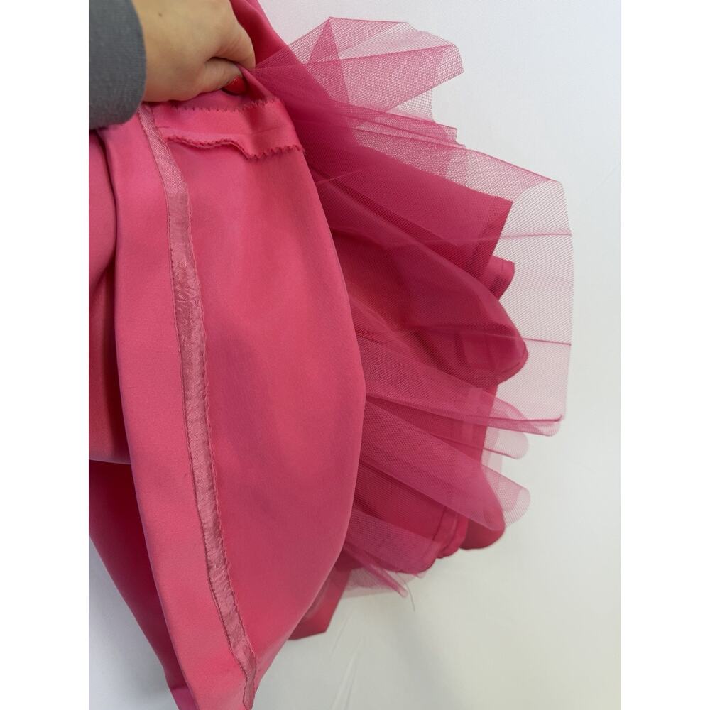 Vintage VICTOR COSTA 1980's Pink Satin Dress Gown Size 10 Knee Length Prom HoCo - Picture 9 of 16